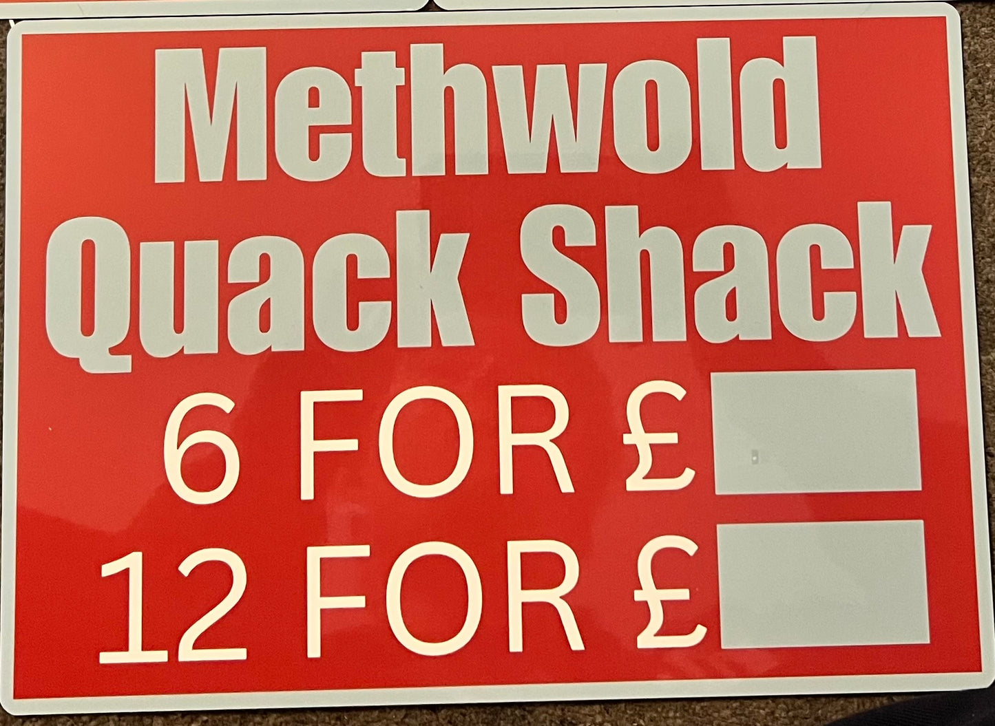 Weather-Resistant Pricing Board for Fresh Duck Eggs Aluminium Sign