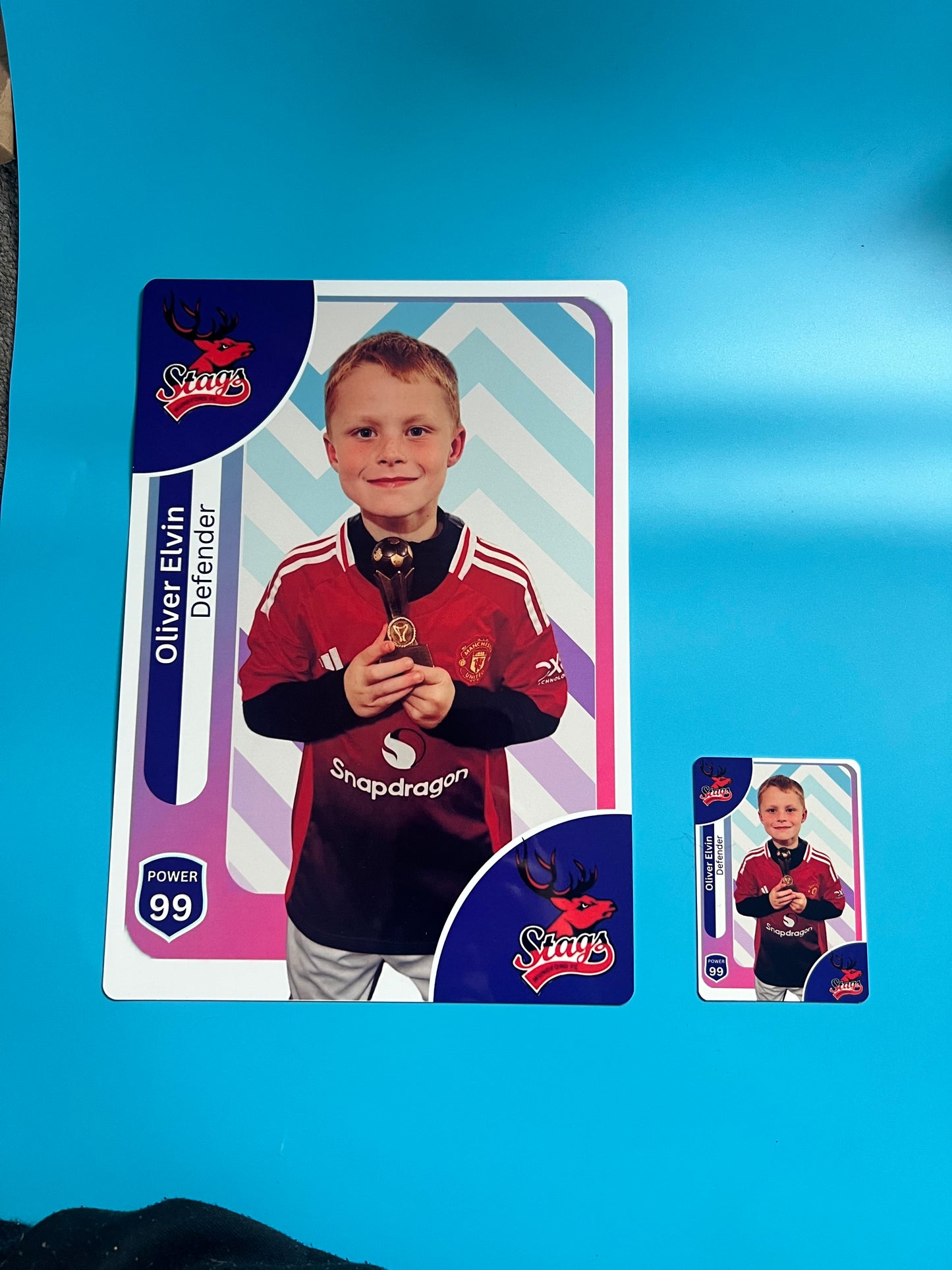 A4 Personalised Metal Football Trading Card poster – PL Style 2025/26 – Custom topps Style Card – Photo & Name Gift – Metal Collectible