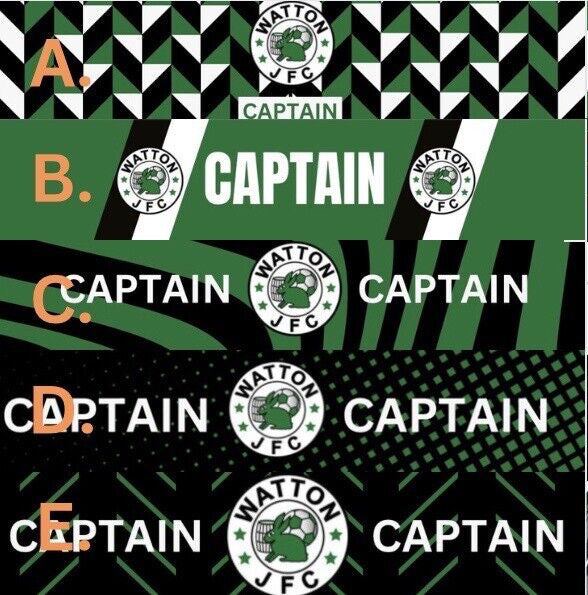 Personalised Custom Sports Captains Armbands- Any size- Clubs Badge -Football, Rugby