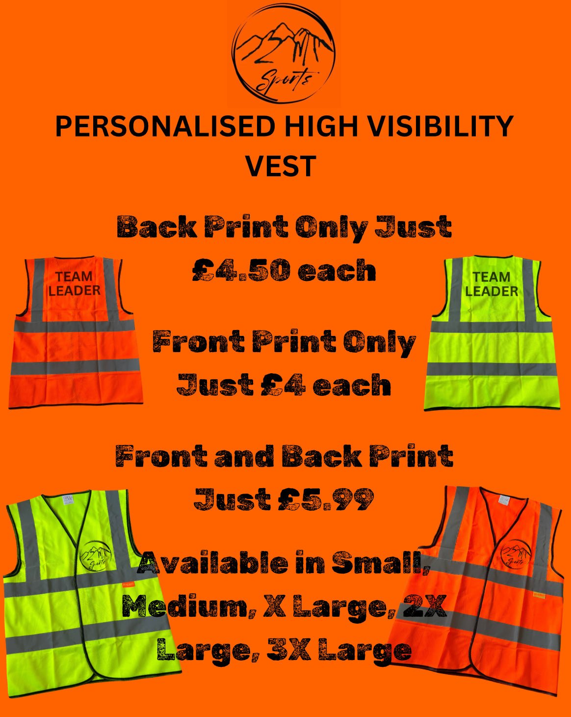 Customised High - Vis Vests - ZM Sports