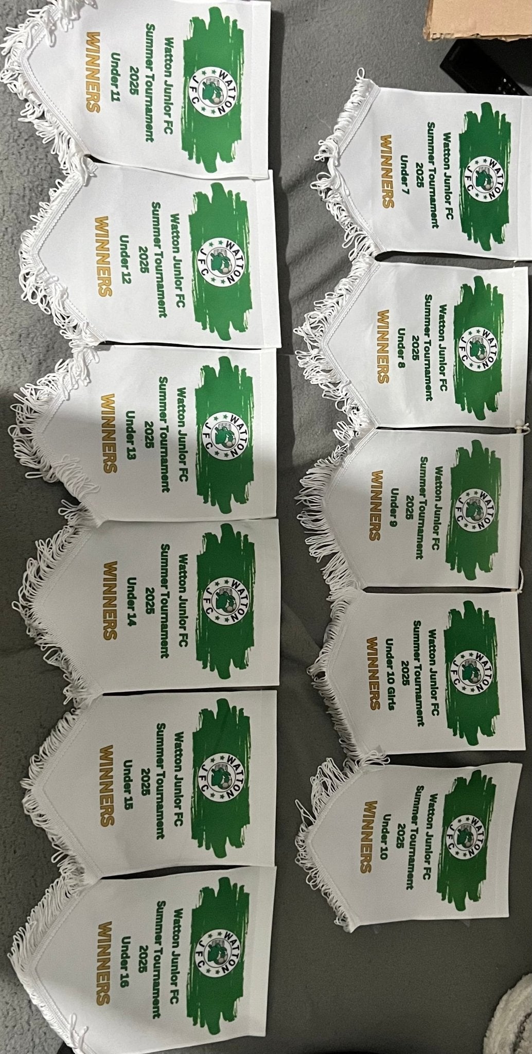Pennant Personalised Your Design Sport Club 26cm x 18cm Any Football Fc Cup - ZM Sports
