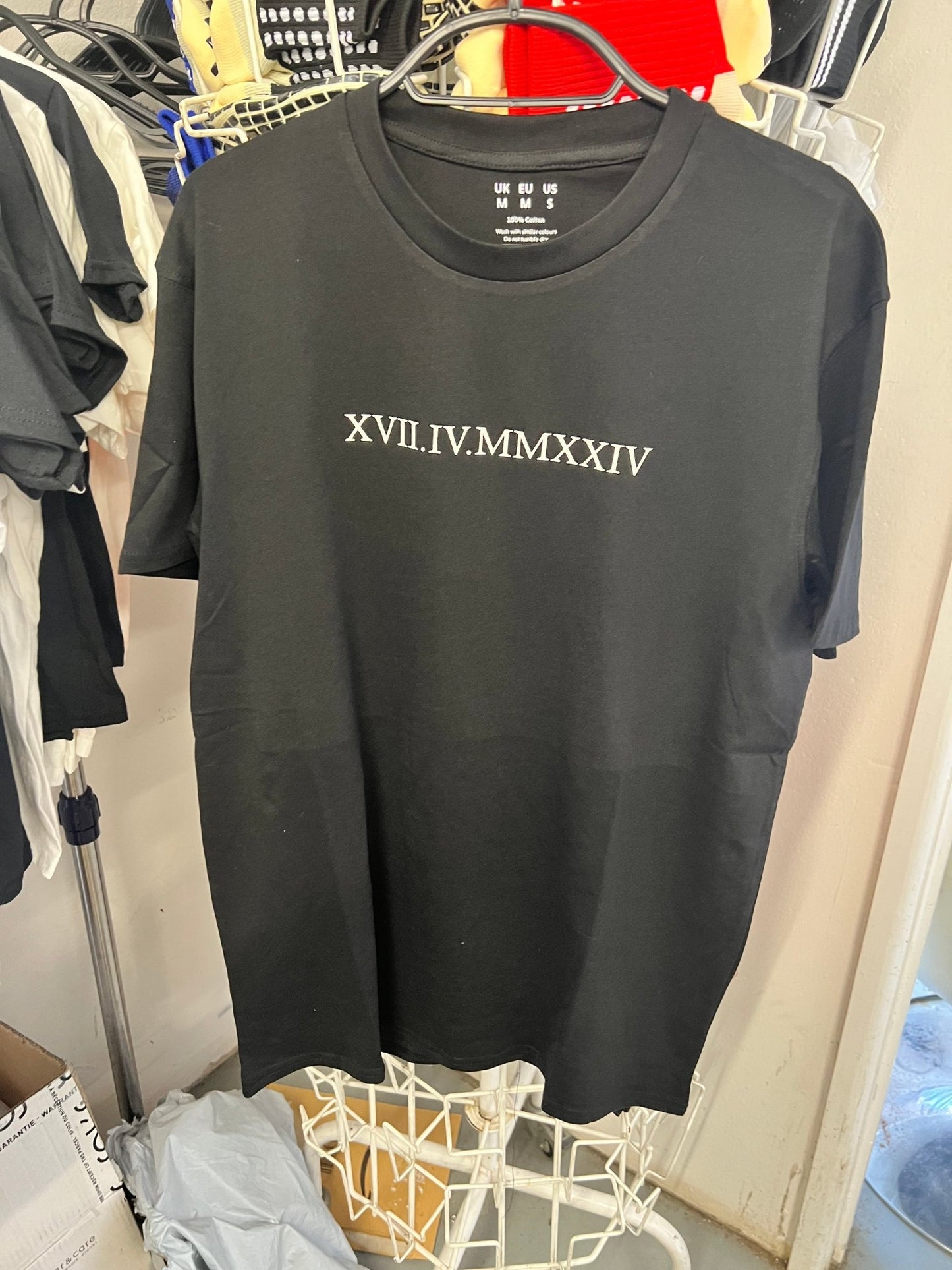 Printed Roman Numeral T-Shirts, Personalised Initials Couple Matching Shirt, Custom Wedding Date Tees, Memorial Anniversary Gift for Him/Her - ZM Sports
