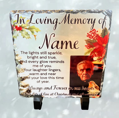 Personalised Christmas Memorial Slates - for graves and memorials