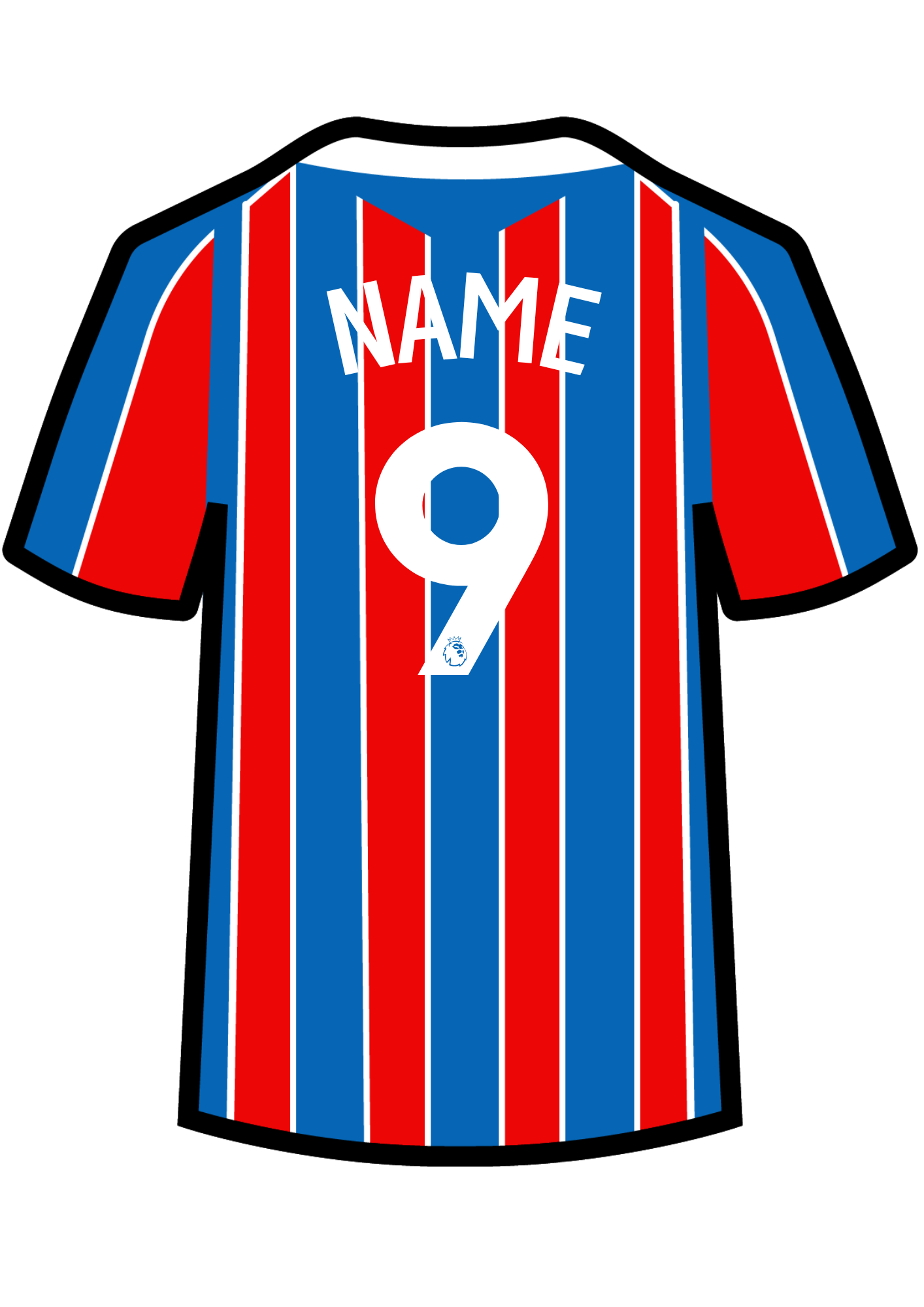 Metal A4 Personalised Football Shirt Print – Premier League Style Custom Name & Number