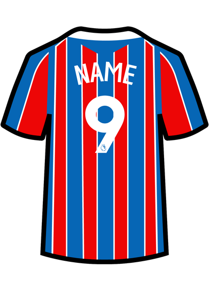 Metal A4 Personalised Football Shirt Print – Premier League Style Custom Name & Number