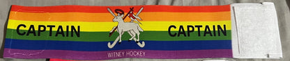 Personalised Rainbow Pride Captain Armband Custom Club Badge Football Rugby