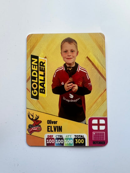 Personalised Metal Football Trading Card – Golden Baller 2025/26 – Custom Panini Style Card – Photo & Name Gift – Metal Collectible Card
