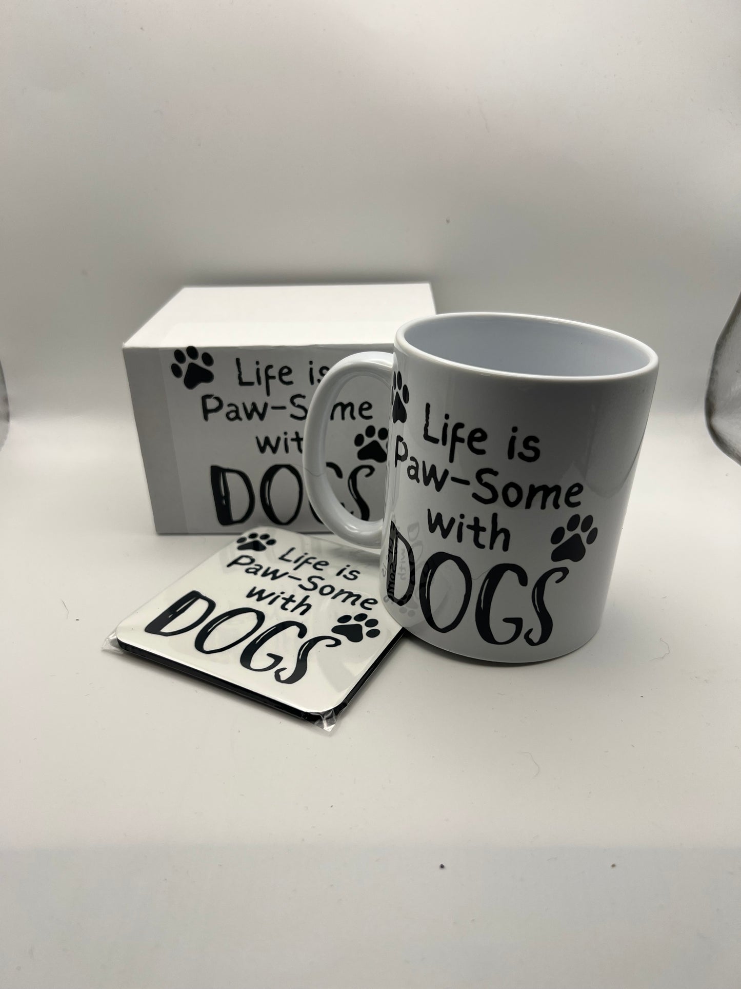 Life is Paw-Some with Dogs Mug & Coaster Gift Set
