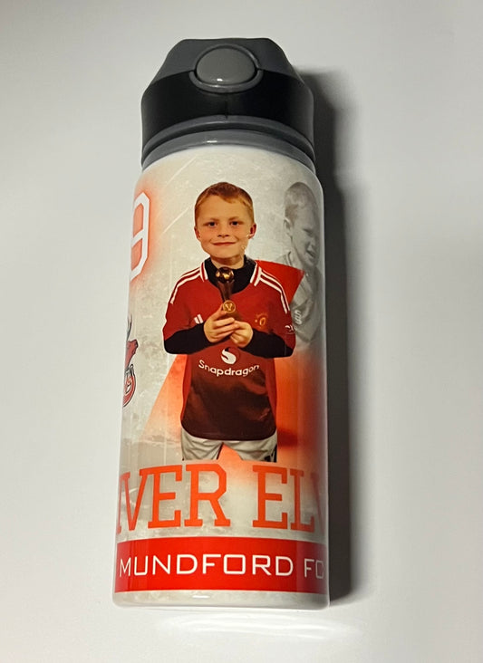 650ml Personalised Sports Bottle – Custom Name & Club Badge Design