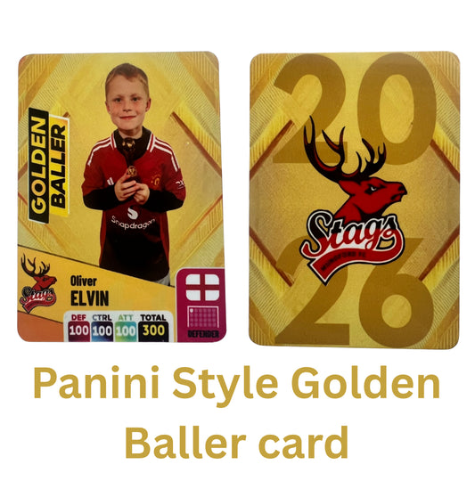 Personalised Metal Football Trading Card – Golden Baller 2025/26 – Custom Panini Style Card – Photo & Name Gift – Metal Collectible Card
