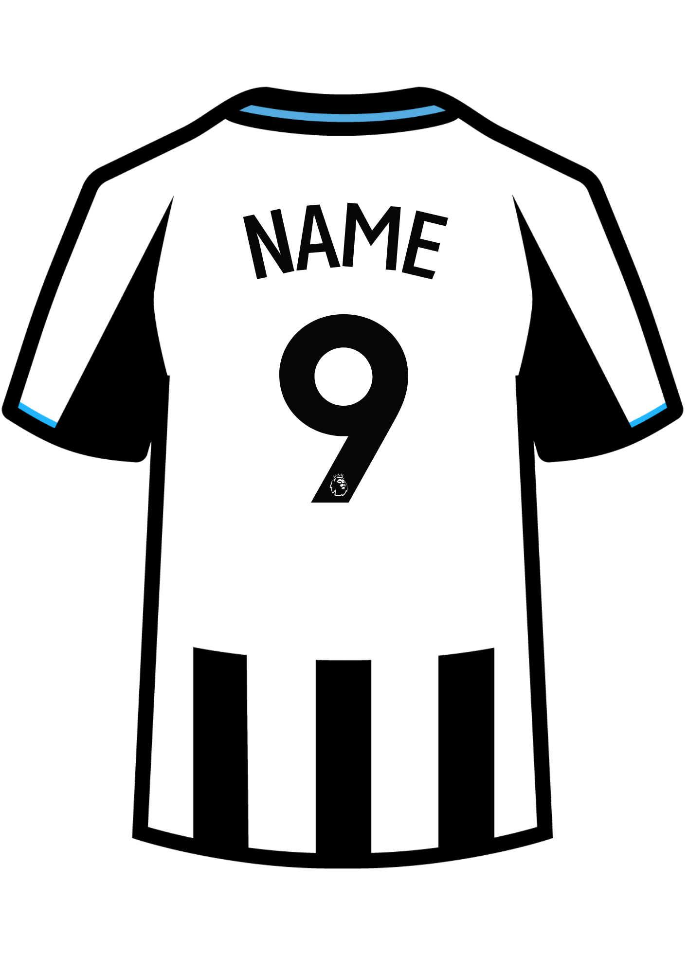 Metal A4 Personalised Football Shirt Print – Premier League Style Custom Name & Number
