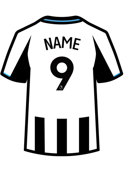 Metal A4 Personalised Football Shirt Print – Premier League Style Custom Name & Number