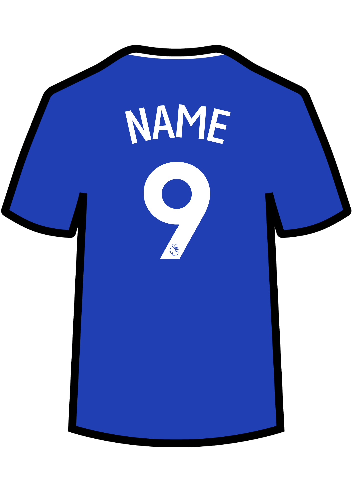 Metal A4 Personalised Football Shirt Print – Premier League Style Custom Name & Number