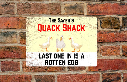 Personalised Duck Run Sign - Quack Shack