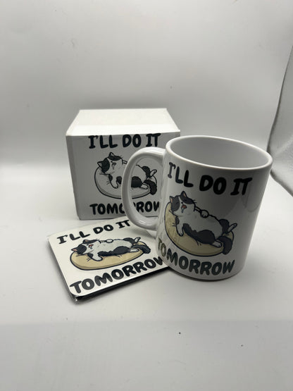 I’ll Do It Tomorrow Mug & Coaster Gift Set