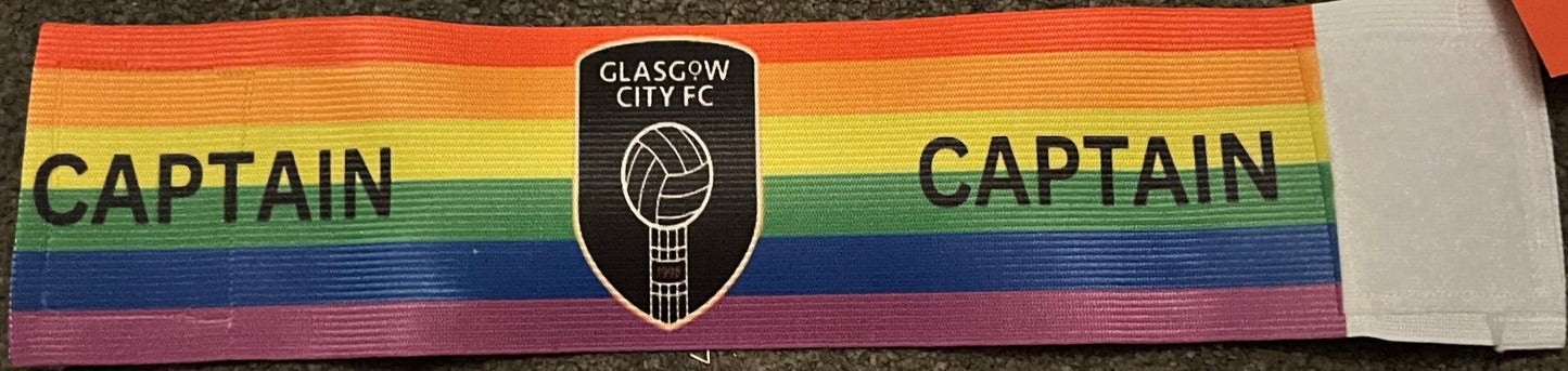 Personalised Rainbow Pride Captain Armband Custom Club Badge Football Rugby