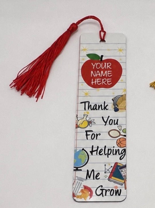 Personalised Teacher & Teaching Assistant Aluminium Bookmark – Sold Individually