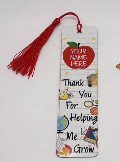 Personalised Teacher & Teaching Assistant Aluminium Bookmark – Sold Individually