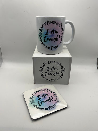 I Am Enough Mug & Coaster Gift Set