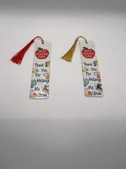 Best Teacher Ever Gift Set | Mug, Coaster & Metal Bookmark | Thank You Teacher Gift