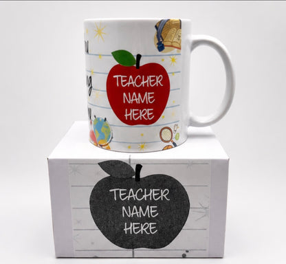 Thank You for Helping Me Grow Ceramic Mug | Personalised Teacher Gift | Best Teacher Ever | Teaching Assistant Gift