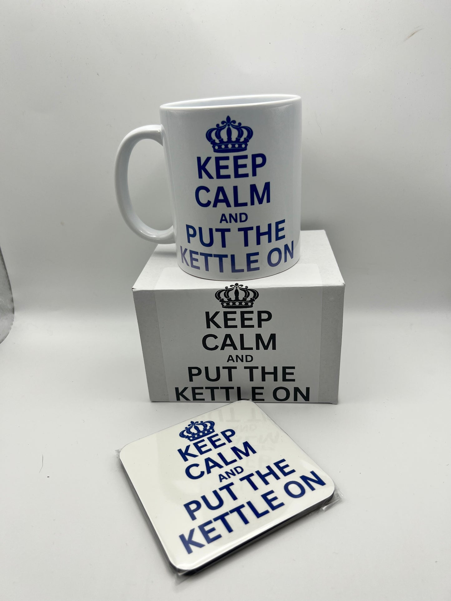 Keep Calm and Put the Kettle On Mug & Coaster Gift Set
