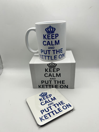 Keep Calm and Put the Kettle On Mug & Coaster Gift Set