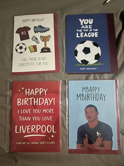 Football Themed Birthday Cards