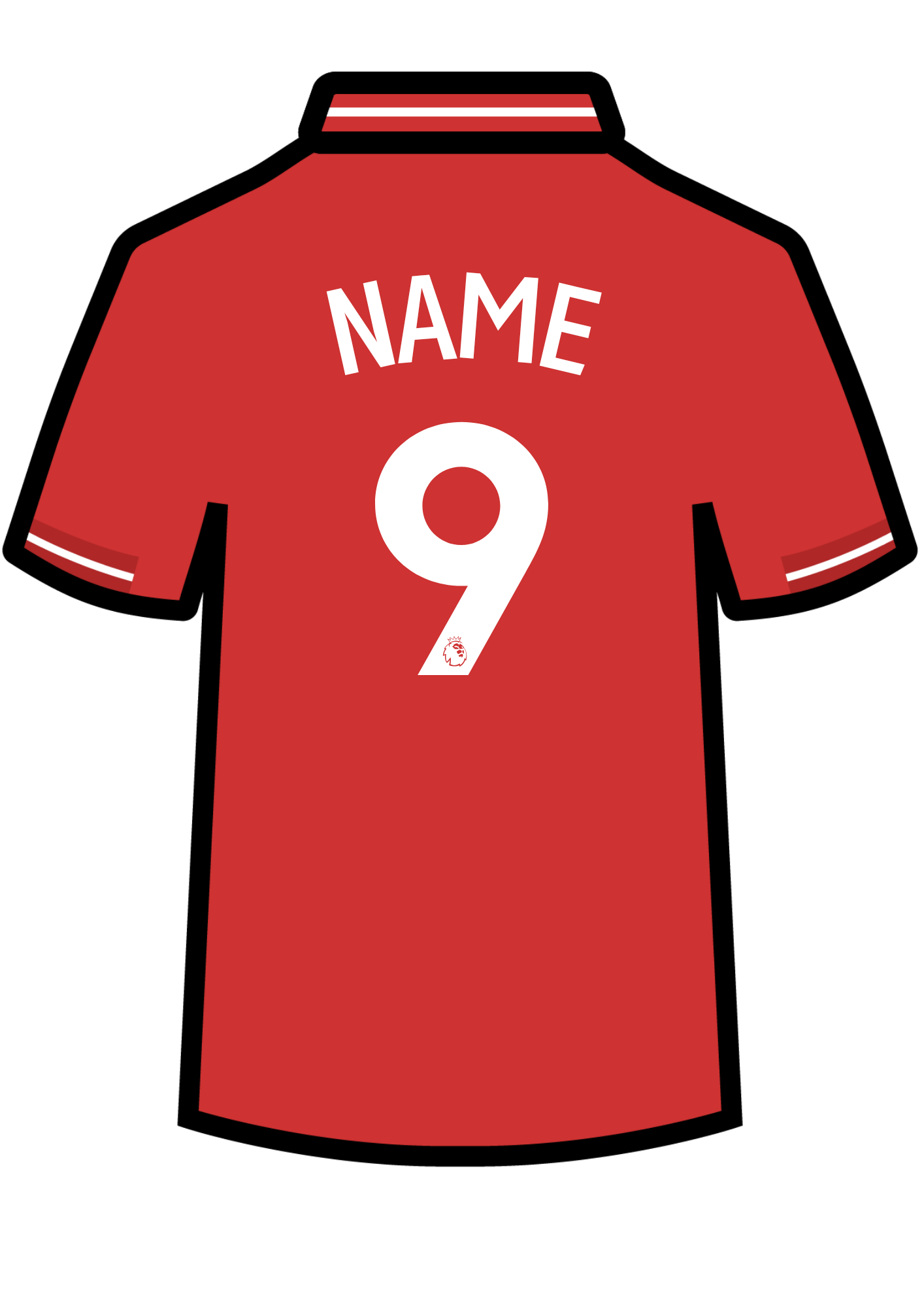 Metal A4 Personalised Football Shirt Print – Premier League Style Custom Name & Number