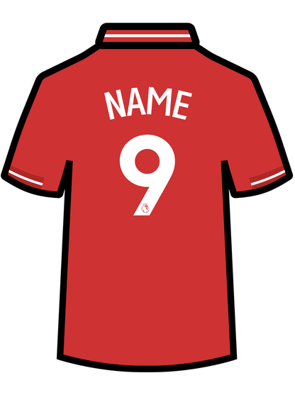 Metal A4 Personalised Football Shirt Print – Premier League Style Custom Name & Number