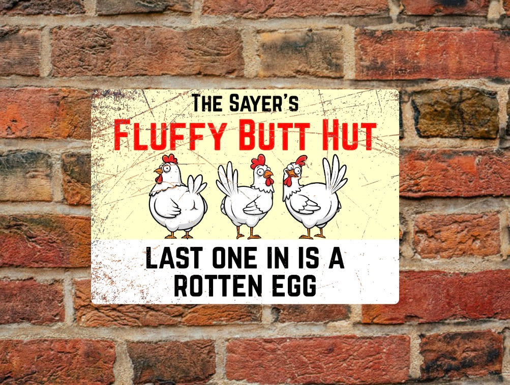 Personalized Chicken Coop Sign - Rotten Egg