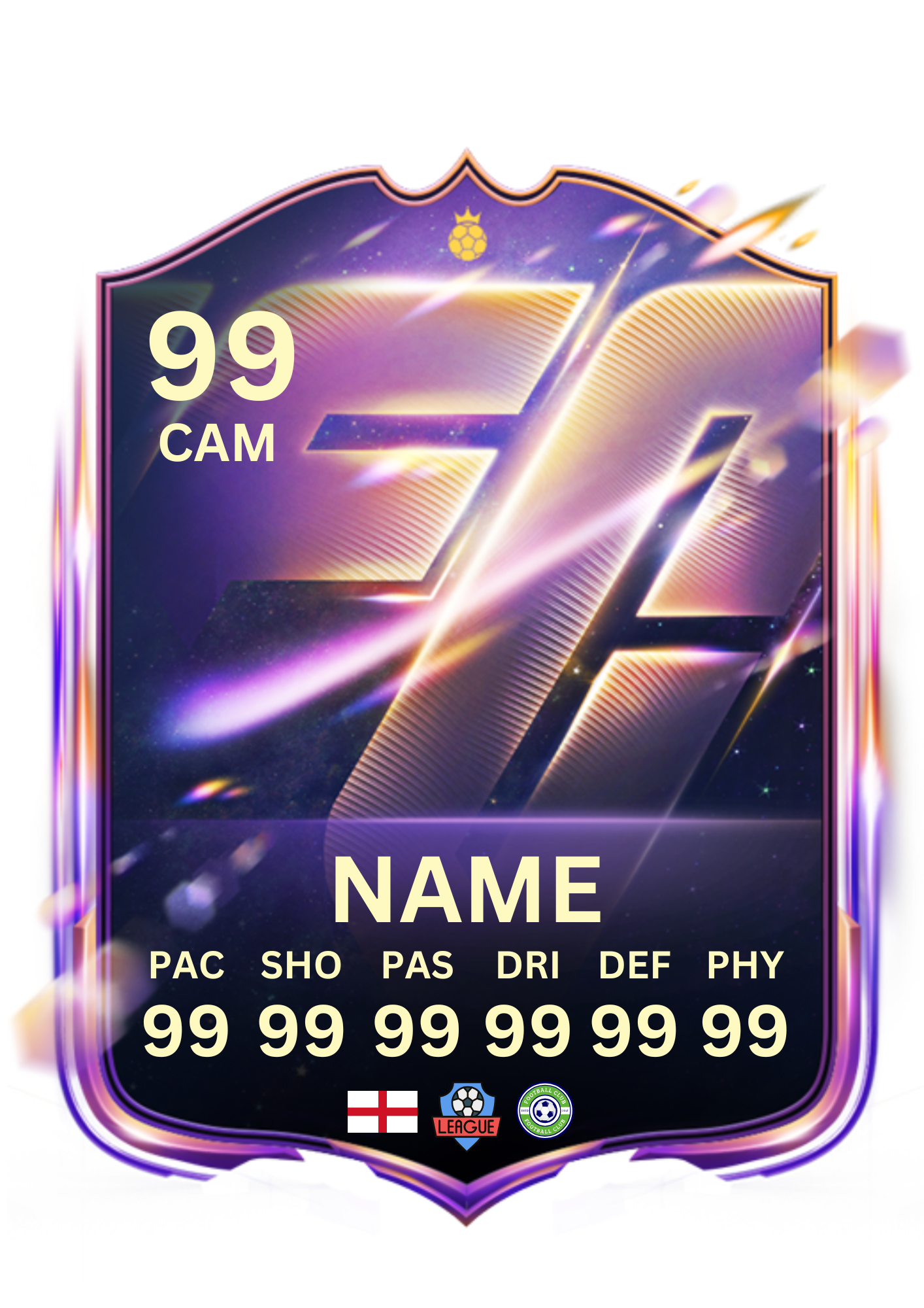 Personalised Metal Football Keyring – FC 26 Ultimate Team Card Style Shield, Custom image, name & Stats