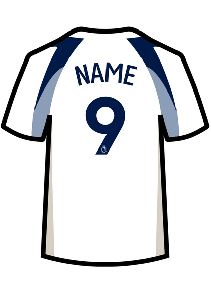 Metal A4 Personalised Football Shirt Print – Premier League Style Custom Name & Number