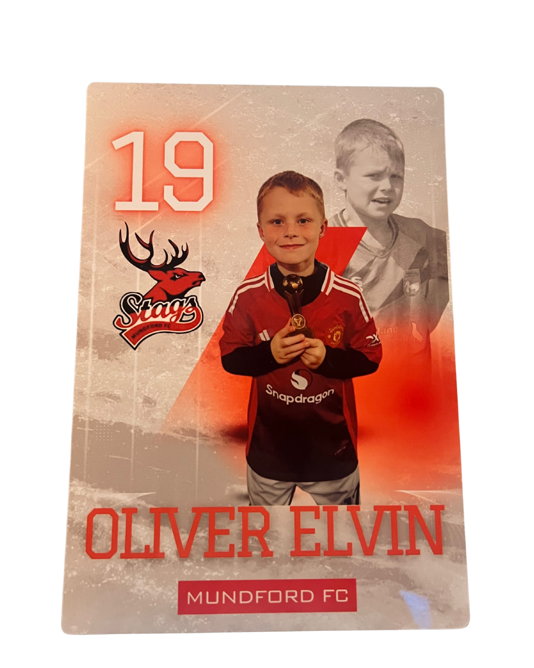 Personalised Football Artwork – A4 Metal Print, Custom Photo & Details