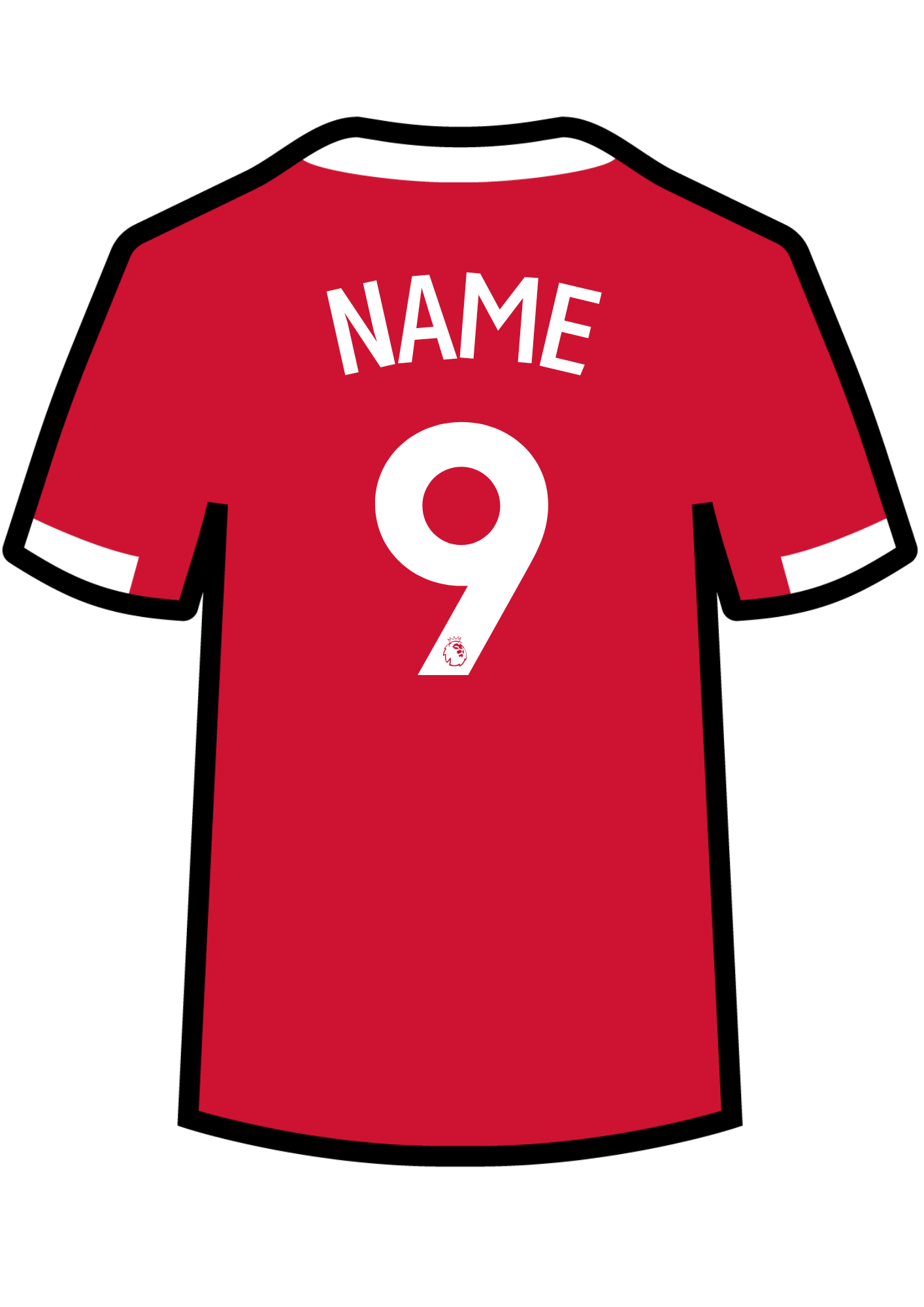 Metal A4 Personalised Football Shirt Print – Premier League Style Custom Name & Number