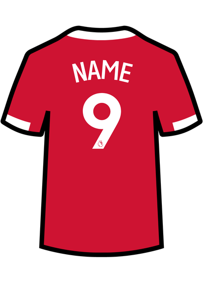Metal A4 Personalised Football Shirt Print – Premier League Style Custom Name & Number