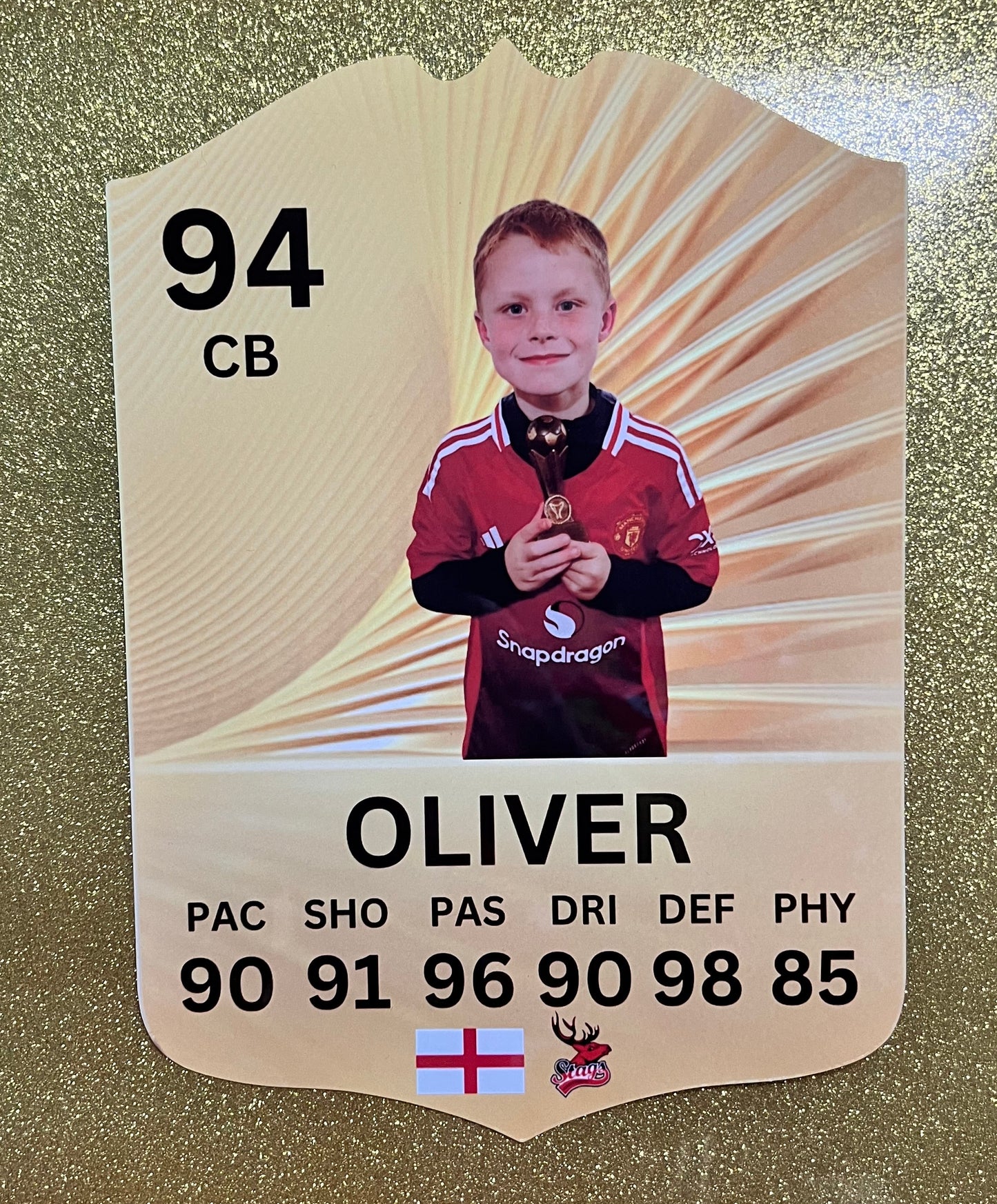 Custom A4 Aluminium Football Shield – FC 26 Style Ultimate Team Player Card
