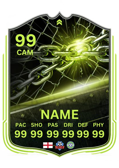 Personalised Metal Football Keyring – FC 26 Ultimate Team Card Style Shield, Custom image, name & Stats