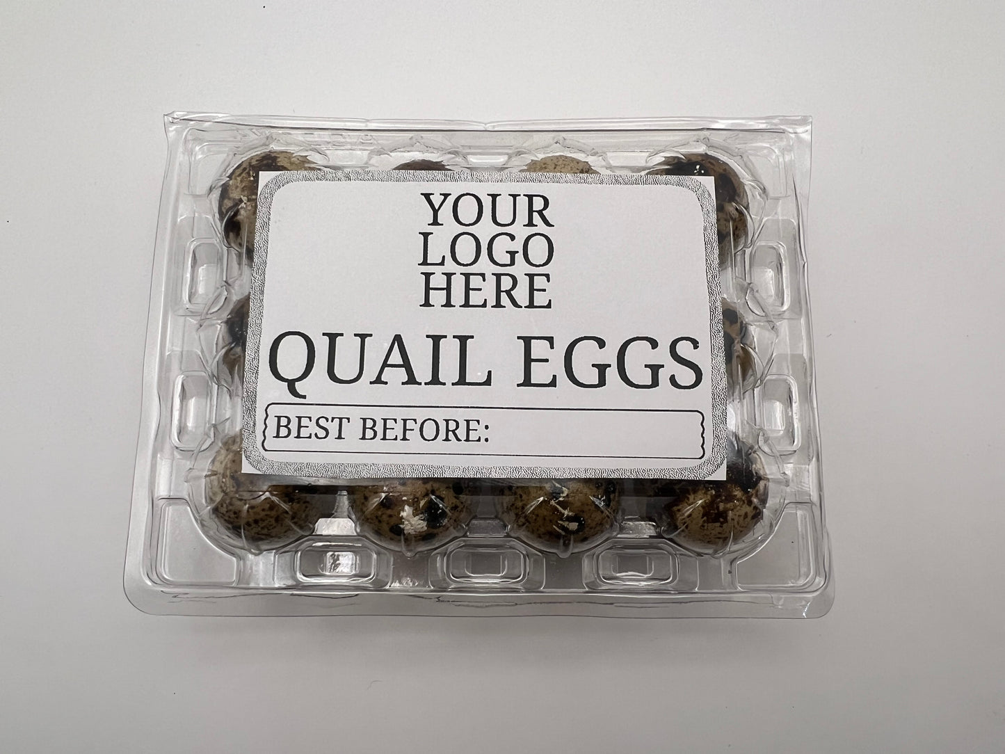 Personalised Quail Egg Boxes with Custom Logo | Branded Plastic Egg Cartons