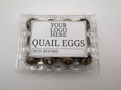 Personalised Quail Egg Boxes with Custom Logo | Branded Plastic Egg Cartons