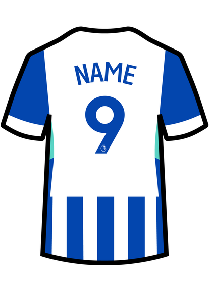 Metal A4 Personalised Football Shirt Print – Premier League Style Custom Name & Number
