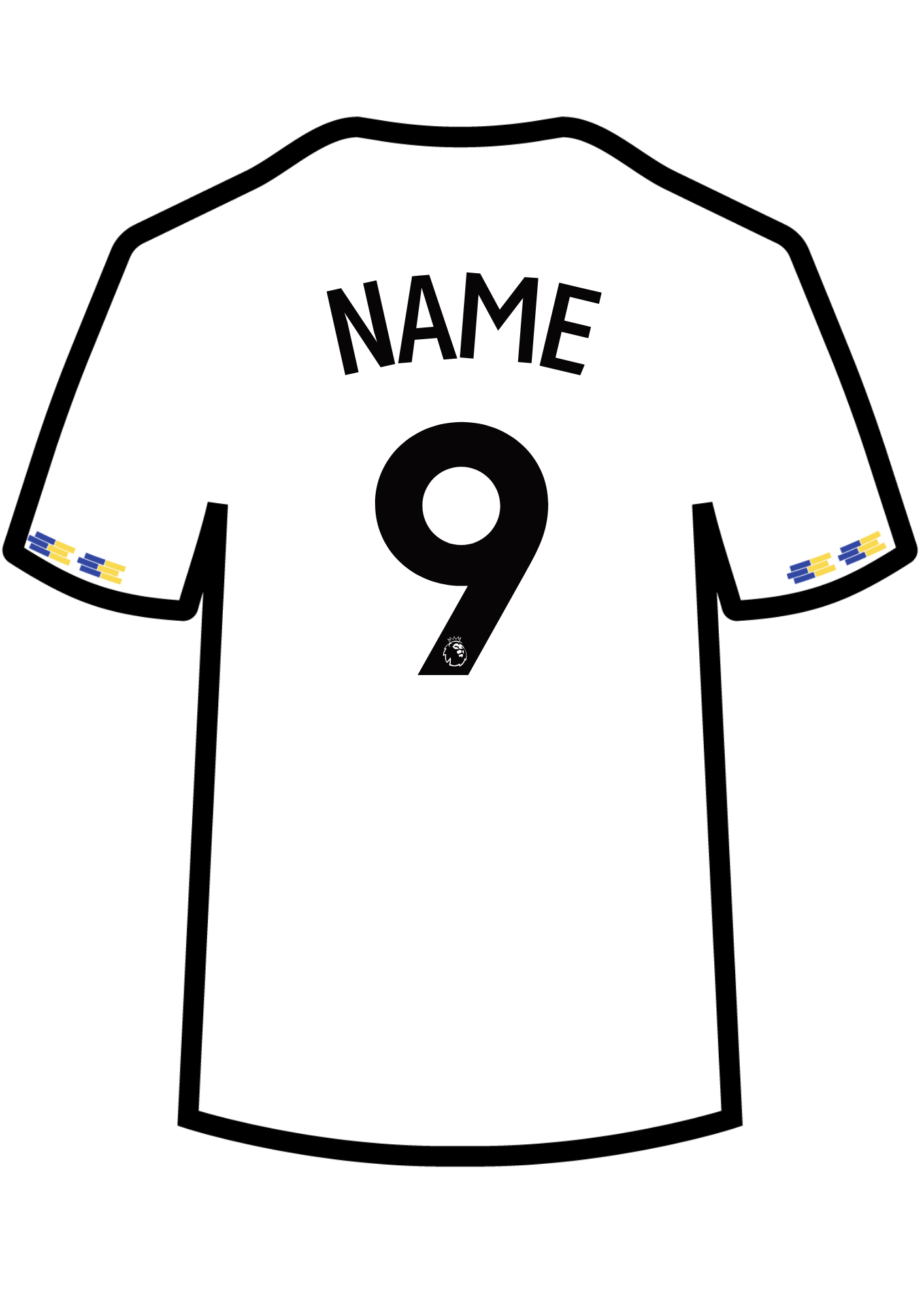 Metal A4 Personalised Football Shirt Print – Premier League Style Custom Name & Number