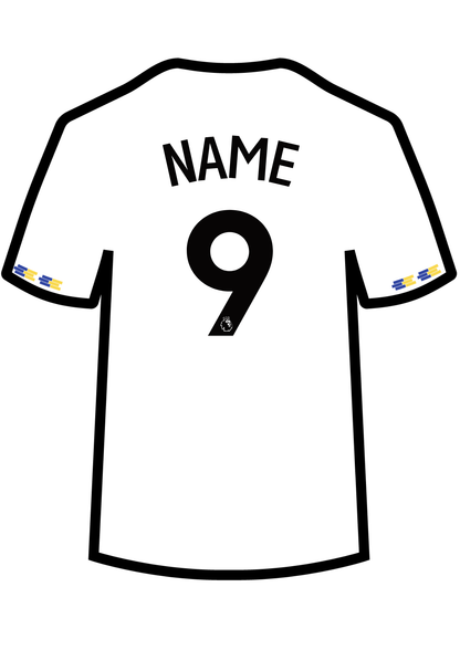 Metal A4 Personalised Football Shirt Print – Premier League Style Custom Name & Number
