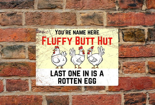 Personalized Chicken Coop Sign - Rotten Egg