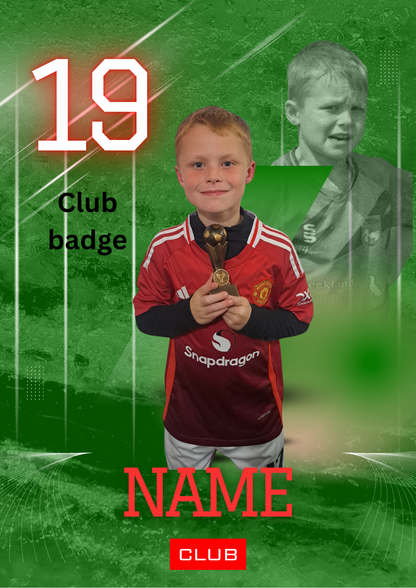 Personalised Football Artwork – A4 Metal Print, Custom Photo & Details