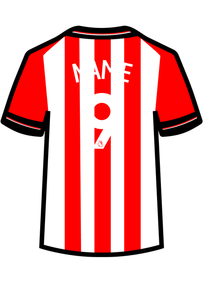 Metal A4 Personalised Football Shirt Print – Premier League Style Custom Name & Number
