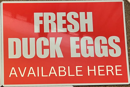 Weather-Resistant Fresh Duck Eggs Aluminium Sign for Farms