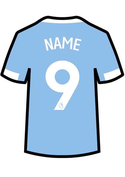 Metal A4 Personalised Football Shirt Print – Premier League Style Custom Name & Number