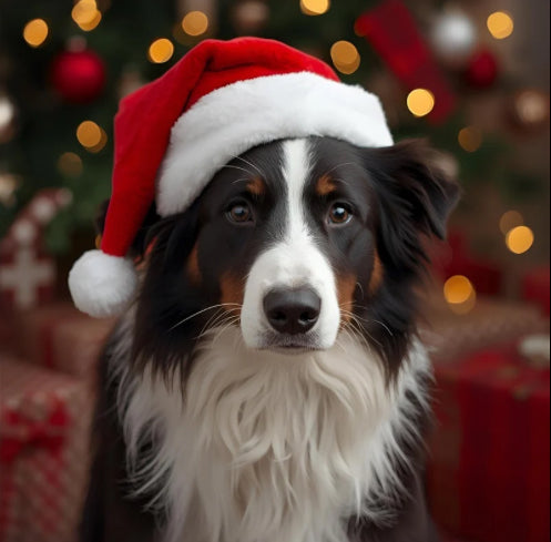 Christmas Dog coaster slates