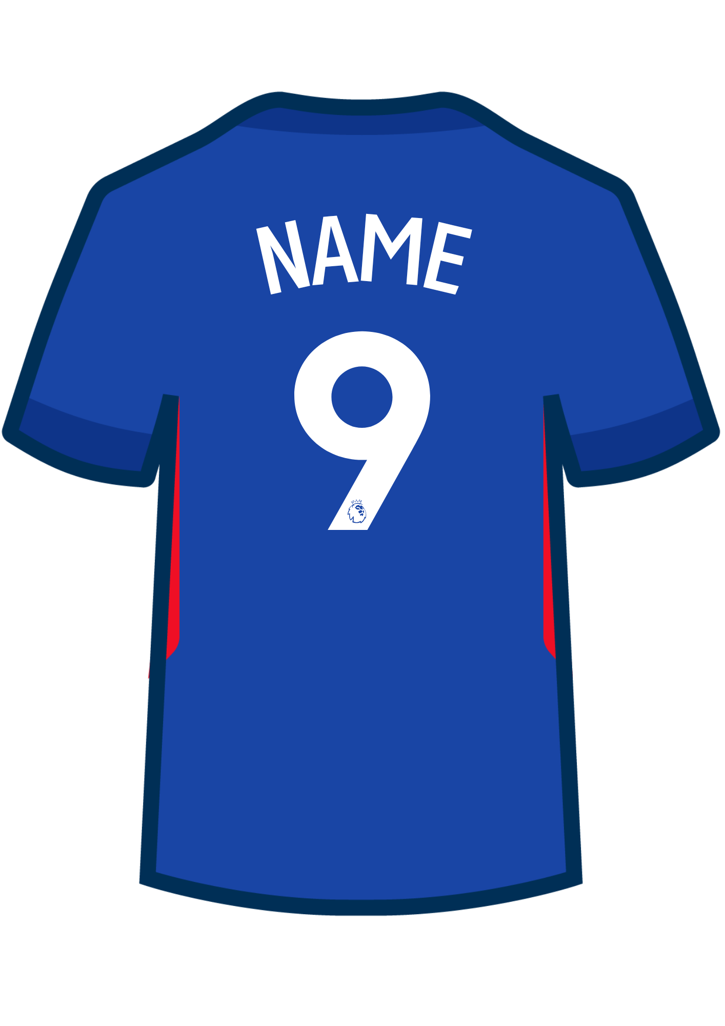 Metal A4 Personalised Football Shirt Print – Premier League Style Custom Name & Number